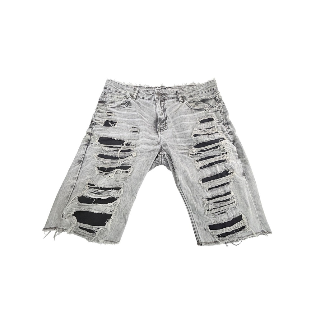 Men's Cotton On Legacy Edition Distressed Denim Shorts Size 36 Lot of 2 Raw Hem - Picture 3 of 16